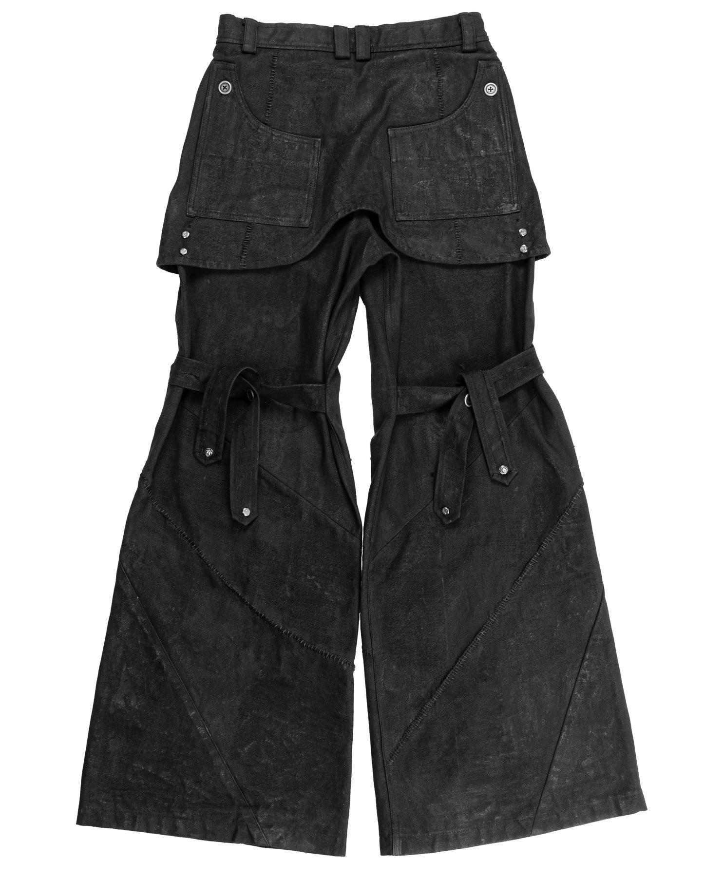 "Charcoal" Waxed Denim Flare⁡
