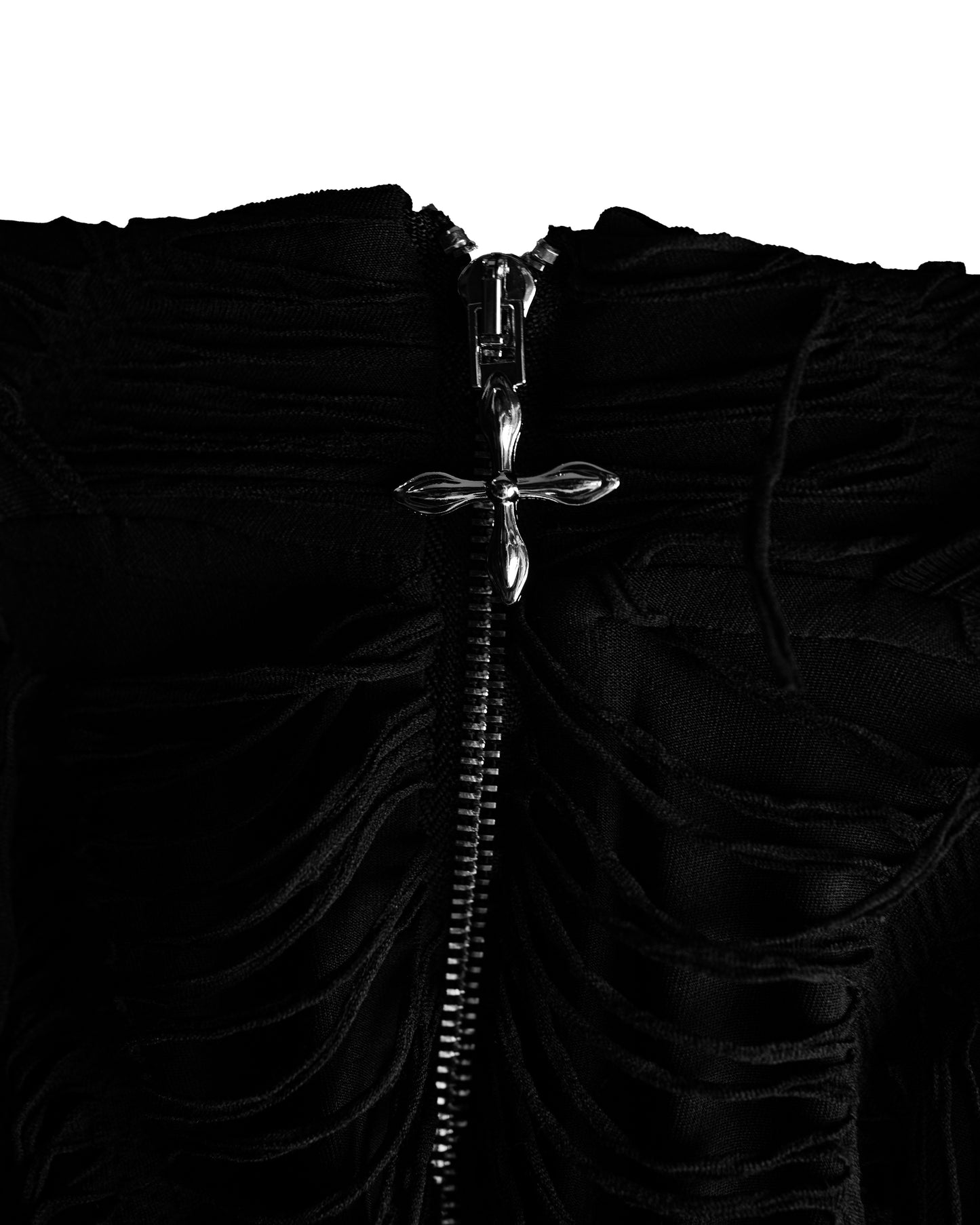 SS24ver.2/MAINDISH"Fluid Black" Short Hooded Jacket